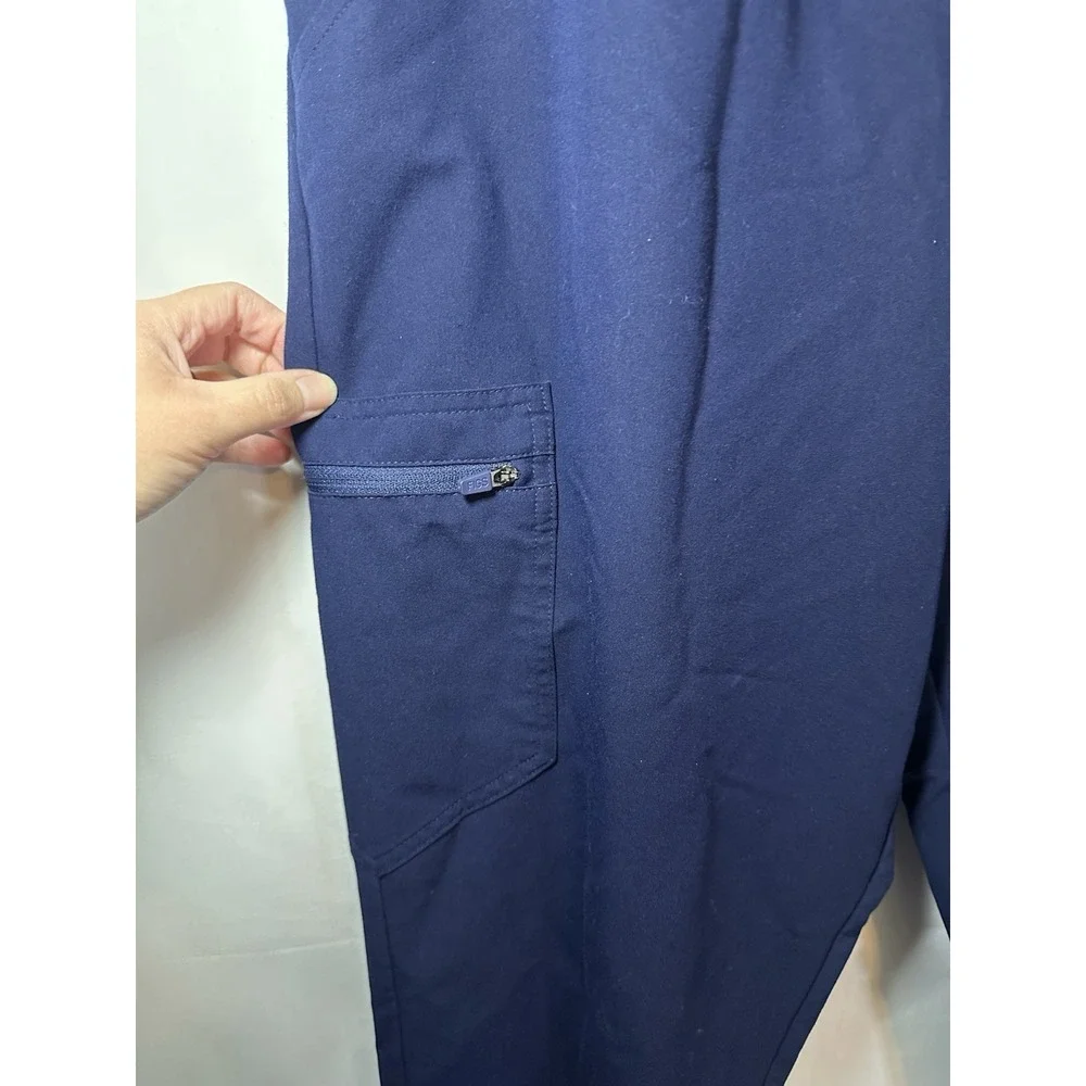 FIGS Women's LARGE Zamora Jogger Scrub Pants Navy Blue‎ Technical Collection